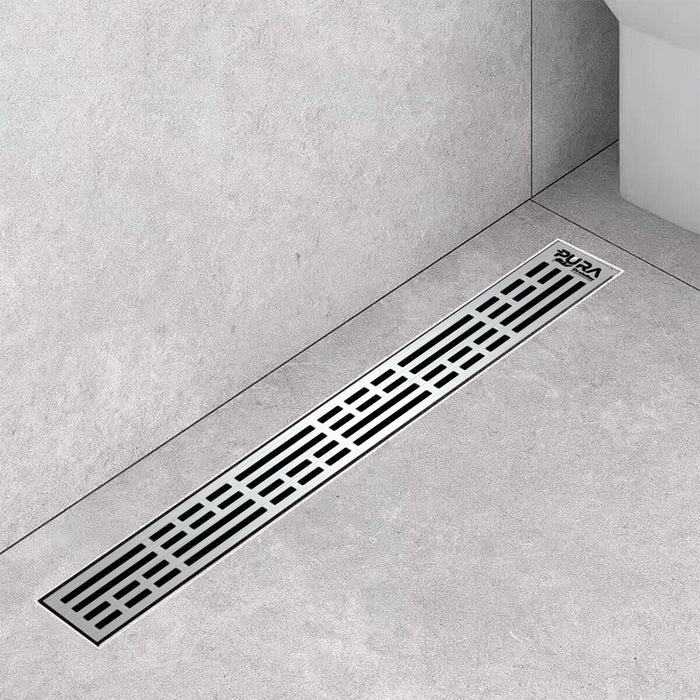 مجرى شاور تريبل بشفة HDL 03 55 استانلس ستيل 55 سم بالصرف اللون كروم من بيورا