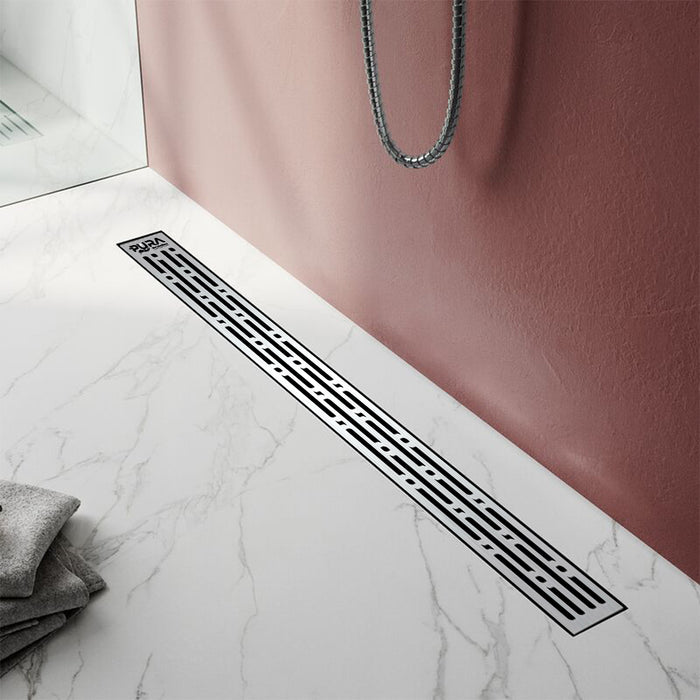 مجرى شاور ريال بشفة VDL 02 75 استانلس ستيل 75 سم بالصرف اللون كروم من بيورا