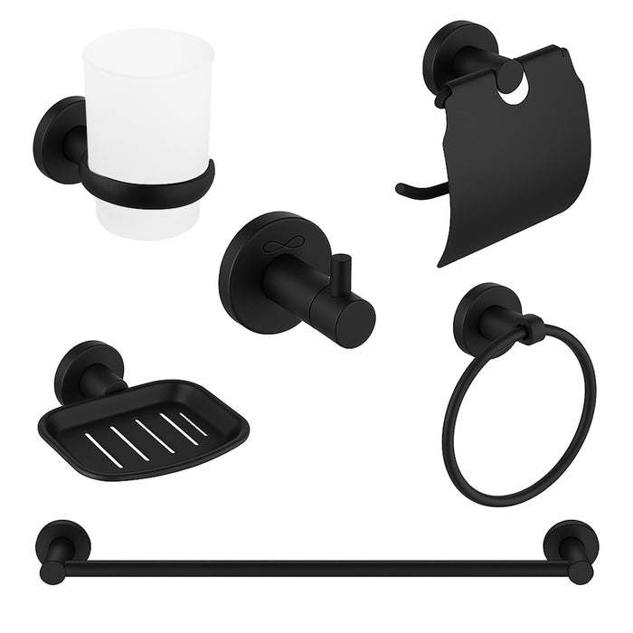 طقم اكسسوارات حمام انفينيتي IN 140 B اسود 6 قطع