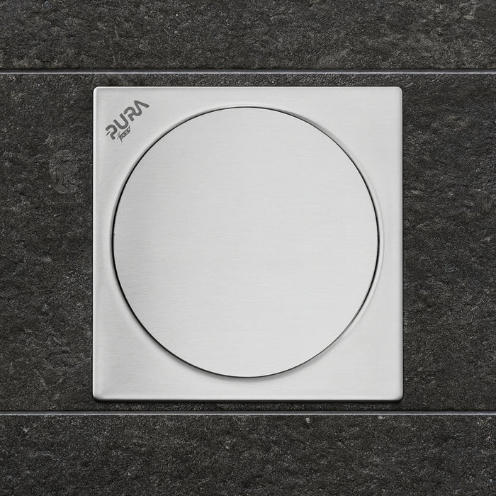 غطاء بيبه تاتش بصفايه بيورا DC 15 C كروم 15 × 15 سم استانلس ستيل 304 سُمك 1.5 مللي