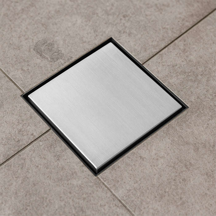 غطاء بيبة الفا SD DV15 كروم 15 × 15 سم بغطاء وجه استانلس ستيل ووجه مفرغ لتركيب سيراميك