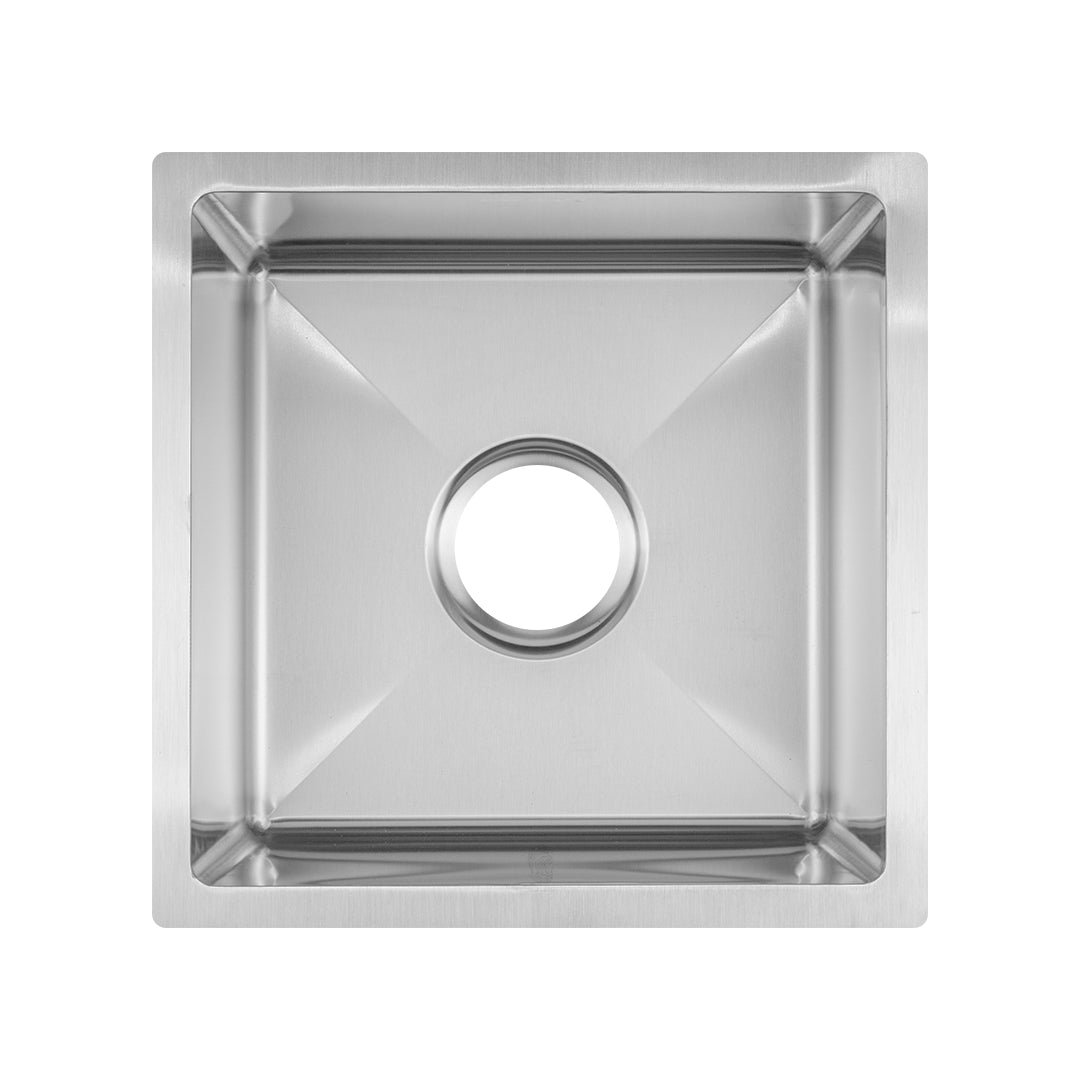 حوض مطبخ مانص هاند ميد M 4040 استانلس ستيل 304 مقاس 40 × 40 سم شفة فلات عُمق 22 سم بمجموعة الصرف 3 بوصة