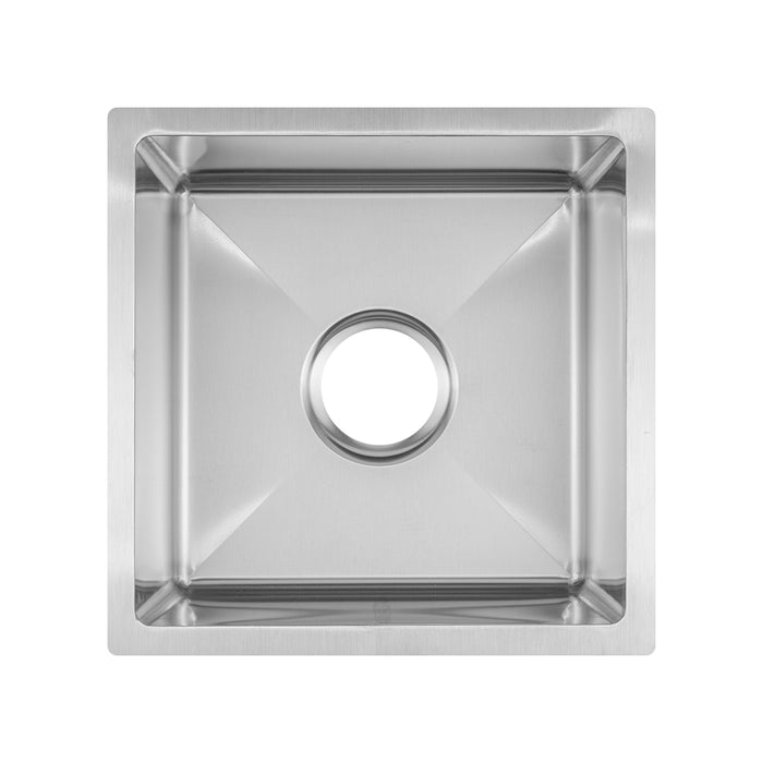 حوض مطبخ مانص هاند ميد M 4040 استانلس ستيل 304 مقاس 40 × 40 سم شفة فلات عُمق 22 سم بمجموعة الصرف 3 بوصة