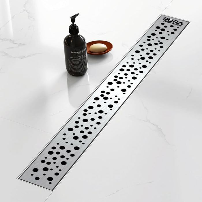 مجرى شاور دوتس بشفة HDL 05 105 استانلس ستيل 105 سم بالصرف اللون كروم من بيورا