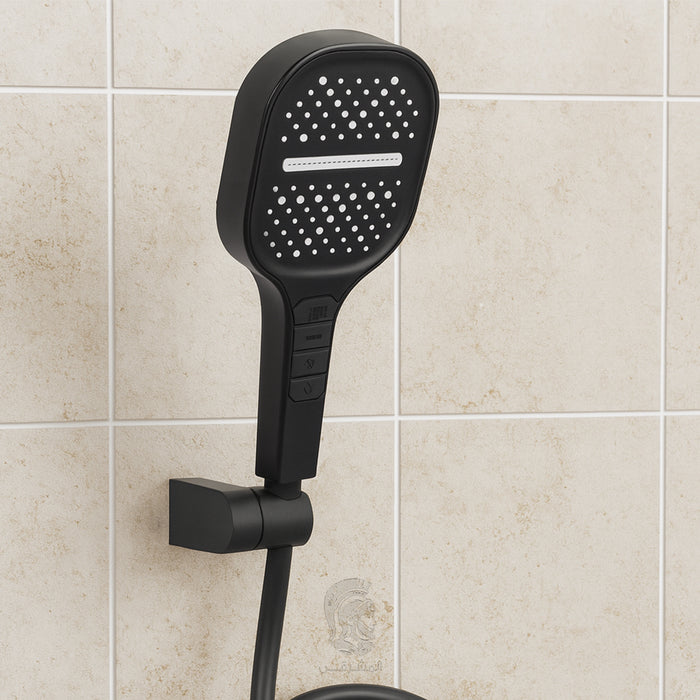 ( طلب مسبق )  مجموعة سماعة الفا بيانو ACH 02 مربع اسود سماعة 3 نظام 4 زرار بخرطوم حراري 150 سم وعلاقة ومجموعة التثبيت