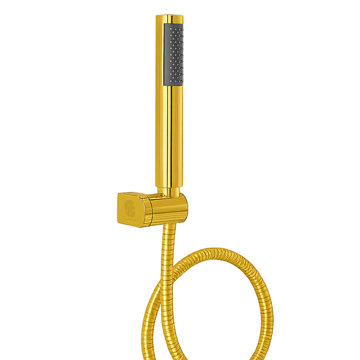 مجموعة سماعة الفا قلم ACH 09 دائرية ذهبي خرطوم 150 سم وعلاقة ومجموعة التثبيت