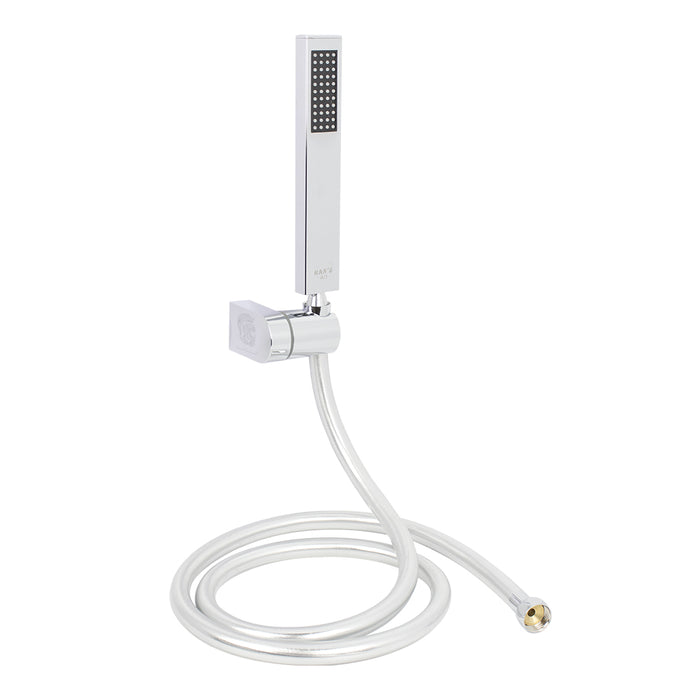 ( طلب مسبق )  مجموعة سماعة الفا مستطيل ACH 10 كروم خرطوم حراري 150 سم وعلاقة ومجموعة التثبيت