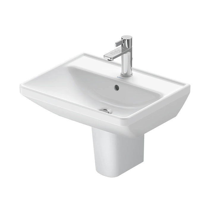 ( طلب مسبق )  حوض حمام ديورافيت دي نيو 2366600000 ابيض 60 سم بالعامود نصف ركبة