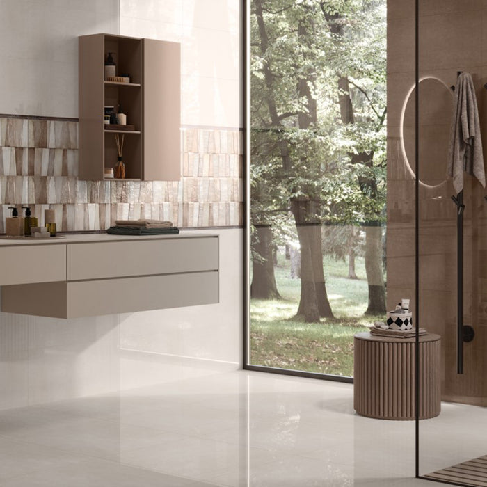 ( طلب مسبق )  سيراميك ارضيات قطع ليزر كليوباترا سافانا ايفوري فرز اول 60 × 60 سم لامع