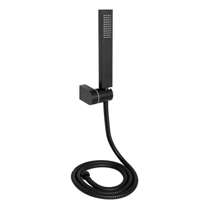 ( طلب مسبق )  مجموعة سماعة ياسمين مربع اسود خرطوم 150 سم وعلاقة ومجموعة التثبيت