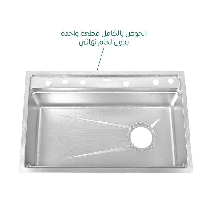 حوض مطبخ سمارت ديجيتال بيانو سيفين ستيل SD 7850 استانلس 304 بجميع المشتملات