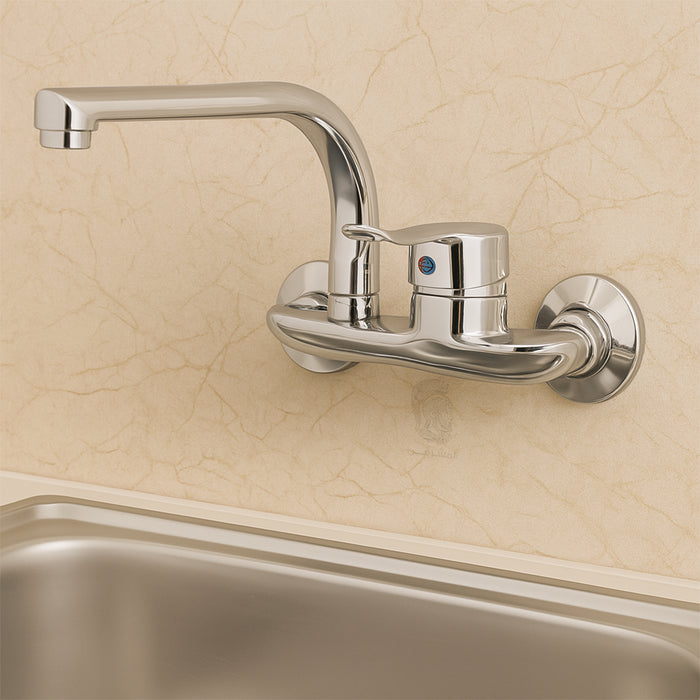 ( طلب مسبق )  خلاط مطبخ حائطي دايموند تمارا DT 03 كروم قنطرة علوية 25 سم