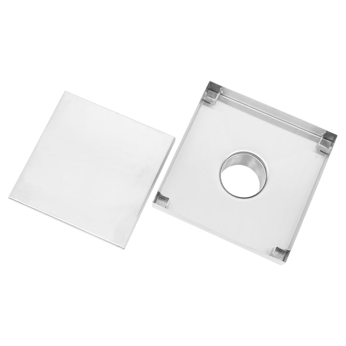 غطاء بيبة الفا SD DV15 كروم 15 × 15 سم بغطاء وجه استانلس ستيل ووجه مفرغ لتركيب سيراميك