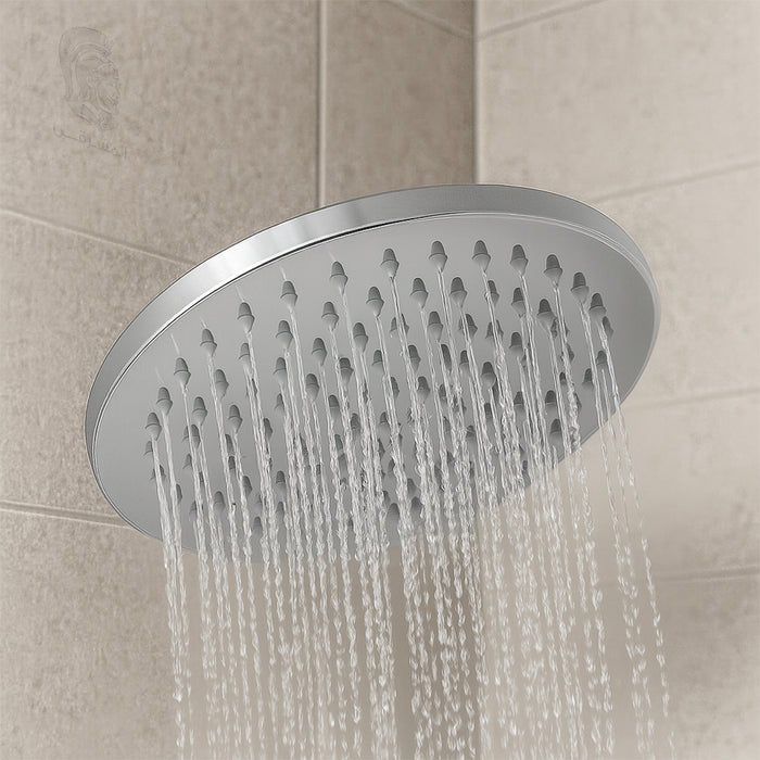 ( طلب مسبق )  طاسة دش SSH 25C دائرية كروم 25 سم استانلس ستيل قطعة واحدة بفوهات من السيليكون