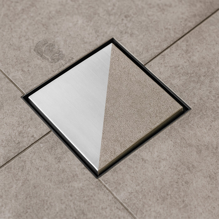 غطاء بيبة الفا SD DV15 كروم 15 × 15 سم بغطاء وجه استانلس ستيل ووجه مفرغ لتركيب سيراميك