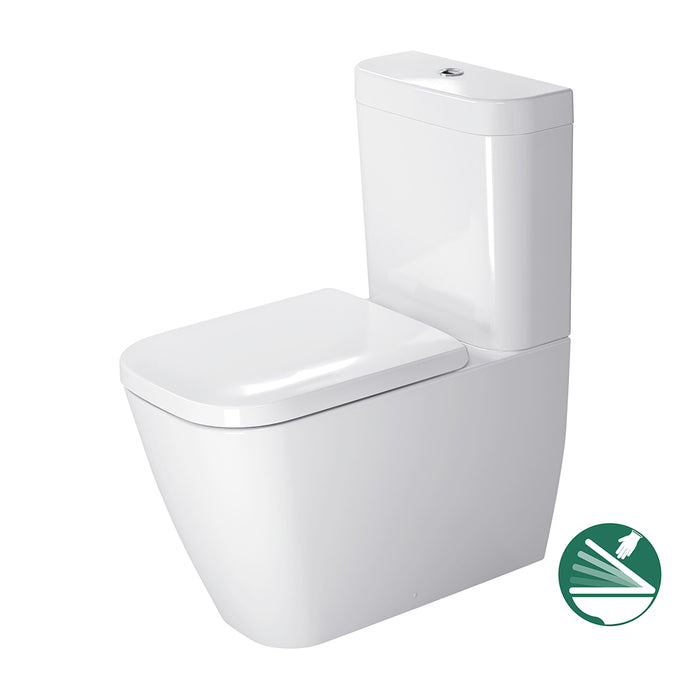 مرحاض ملاصق ديورافيت هابي دي 2 ابيض 2134490075 بالسيديلي ذاتي الغلق والشطاف الداخلي والخزان بالعدة وطقم التثبيت