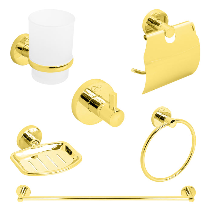 ( طلب مسبق )  طقم اكسسوارات حمام IN 140 G ذهبي 6 قطع من انفينيتي