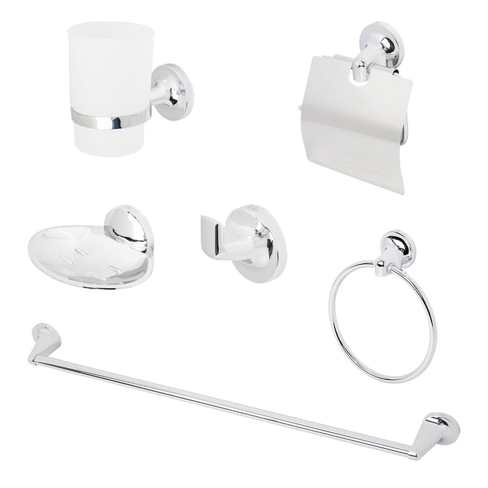 طقم اكسسوارات دريم DR 3200 C2 كروم لامع 6 قطع صبانة استانلس ستيل