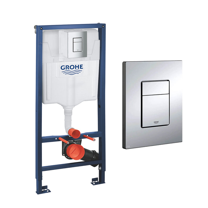 خزان دفن شاسية كامل جروهي 38772001 بالوش المربع لون كروم لامع شامل التثبيت