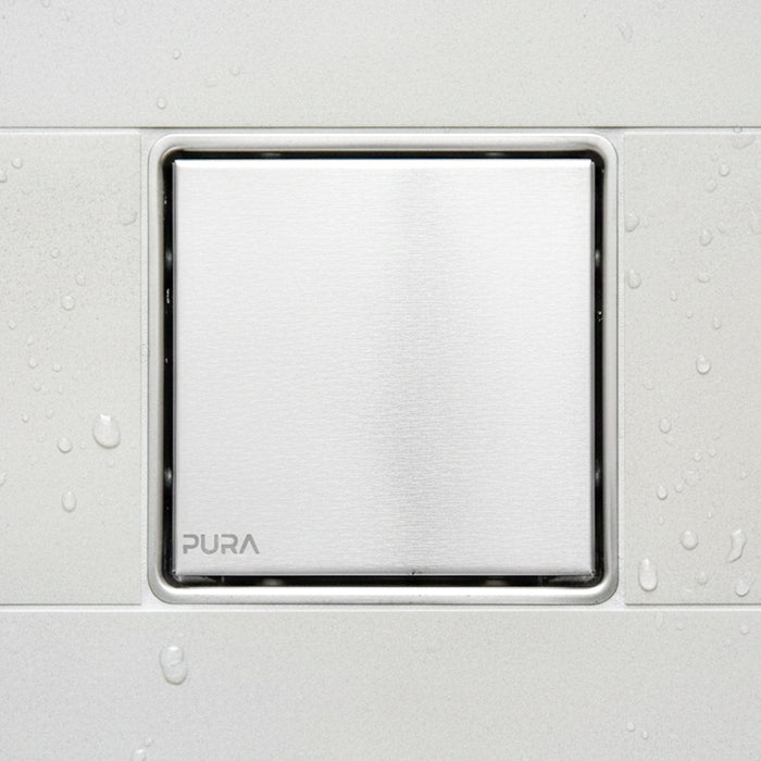 ( طلب مسبق )  غطاء بيبه بيورا FDS-61-15 كروم 15 × 15 سم استانلس ستيل 304 سُمك 1 مللي