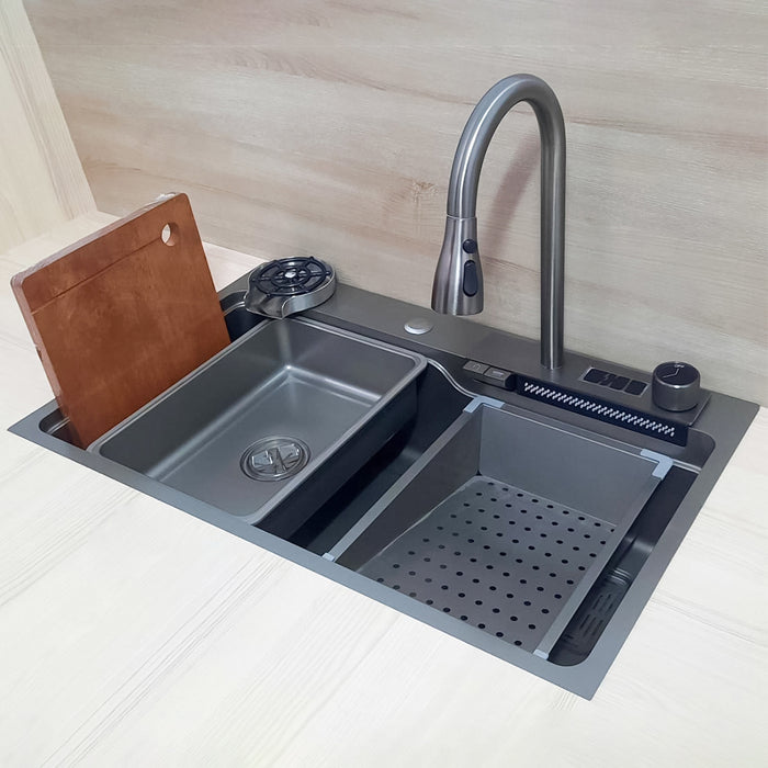 حوض مطبخ سمارت ديجيتال بيانو بيرويا BSD 6846 G جراي 68 × 46 سم بجميع المشتملات