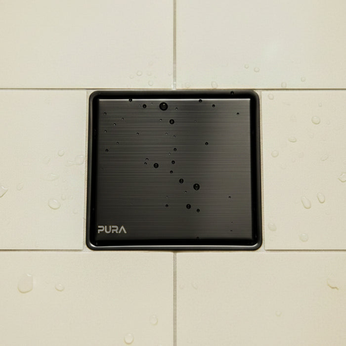 ( طلب مسبق )  غطاء بيبه بيورا FDS-61-15B اسود 15 × 15 سم استانلس ستيل 304 سُمك 1 مللي