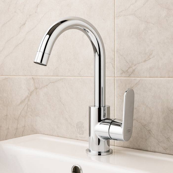 خلاط حوض وسط BGI ايكو بلس 1017 C كروم ارتفاع 28 سم مستورد صناعة ألماني