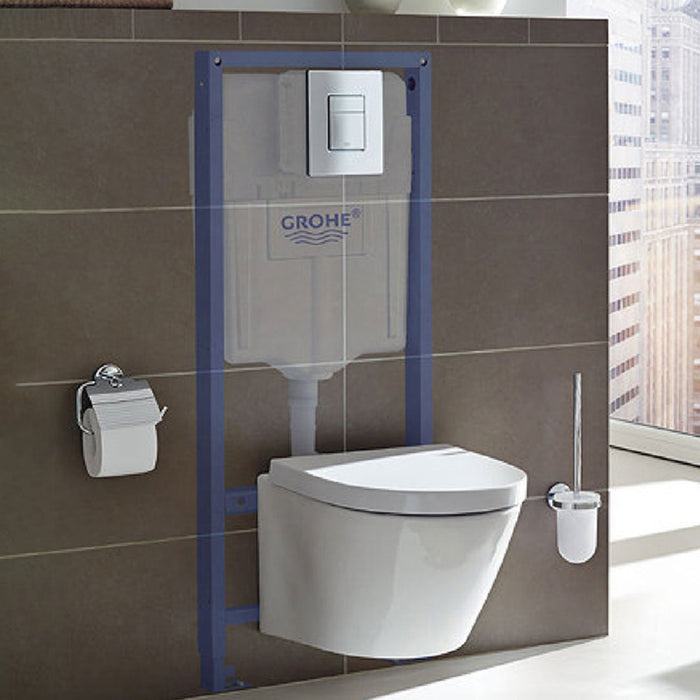 خزان دفن شاسية كامل جروهي 38772001 بالوش المربع لون كروم لامع شامل التثبيت