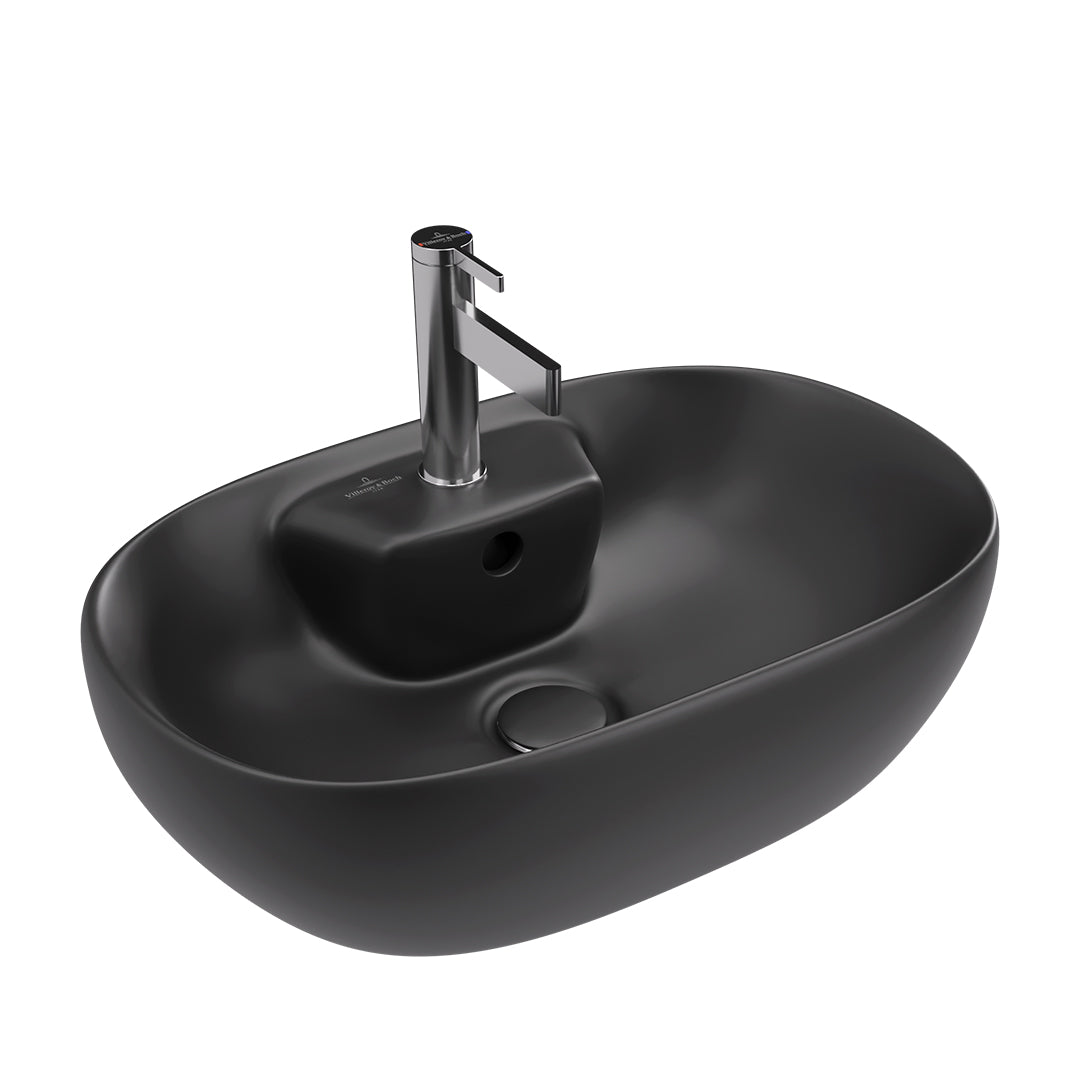 ( طلب مسبق )  حوض فوق الرخامة فيلروي اند بوخ افينتو 5A466038 اسود مط 59 سم بمجموعة التثبيت