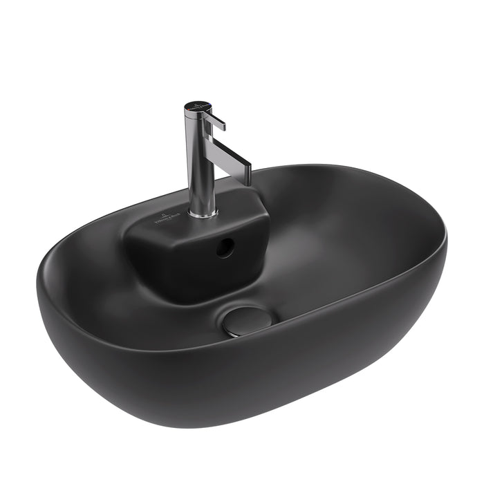 ( طلب مسبق )  حوض فوق الرخامة فيلروي اند بوخ افينتو 5A466038 اسود مط 59 سم بمجموعة التثبيت