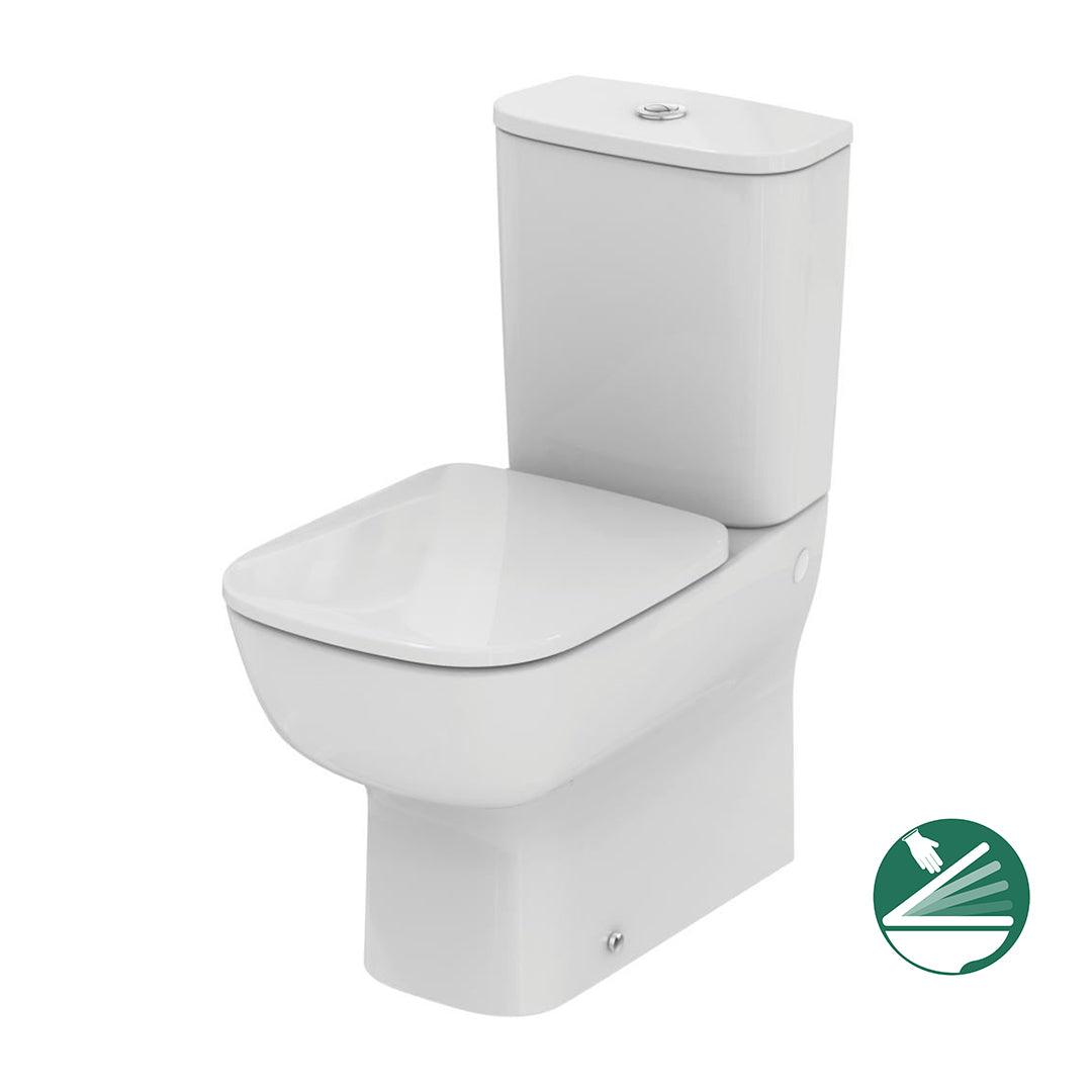 مرحاض ملاصق للحائط ايديال ستاندرد نيو ايسيدرا G 282101 ابيض بالسيديلي ذاتي الغلق والشطاف الداخلي والخزان بالعدة ومجموعة التثبيت