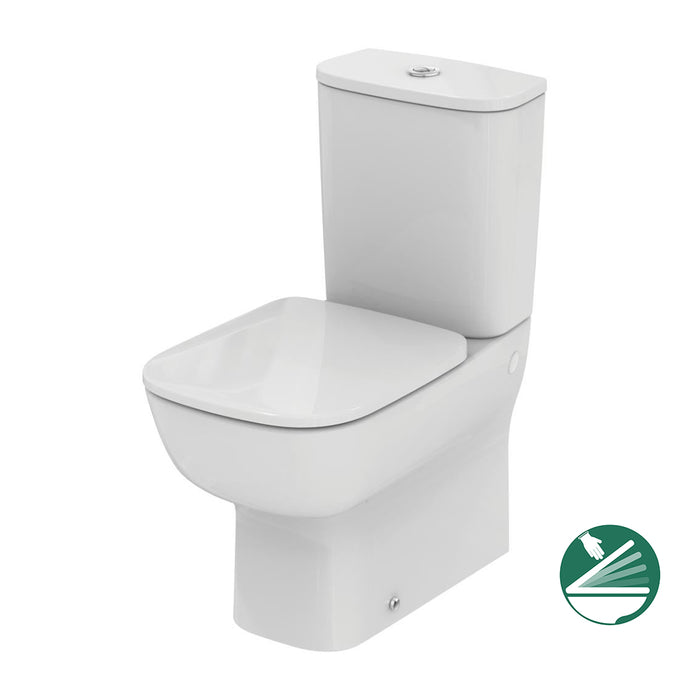 مرحاض ملاصق للحائط ايديال ستاندرد نيو ايسيدرا G 282101 ابيض بالسيديلي ذاتي الغلق والشطاف الداخلي والخزان بالعدة ومجموعة التثبيت