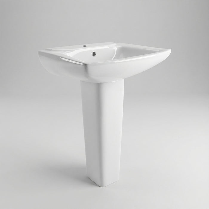 ( طلب مسبق )  حوض بالعامود الطويل ميكافيت سيلينا 55 سم برجامون لامع