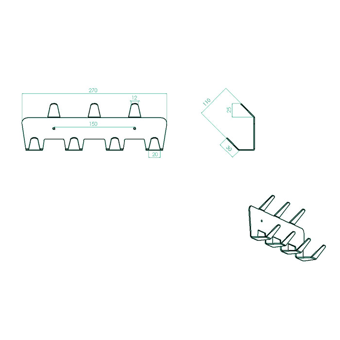 ( طلب مسبق )  علاقة بانيوكس HO-02-01A اسود 7 فروع الومنيوم