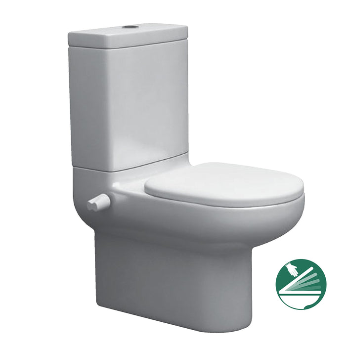 مرحاض ملاصق للحائط ايديال ستاندرد بلايا G 4925 ابيض الصرف S/P بالسيديلي ذاتي الغلق والخزان بالماكينة والشطاف الداخلي ومجموعة التثبيت