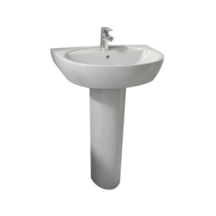 ( طلب مسبق )  حوض بالعامود الطويل ليسيكو جلاكسي FS18501B ابيض 60 سم