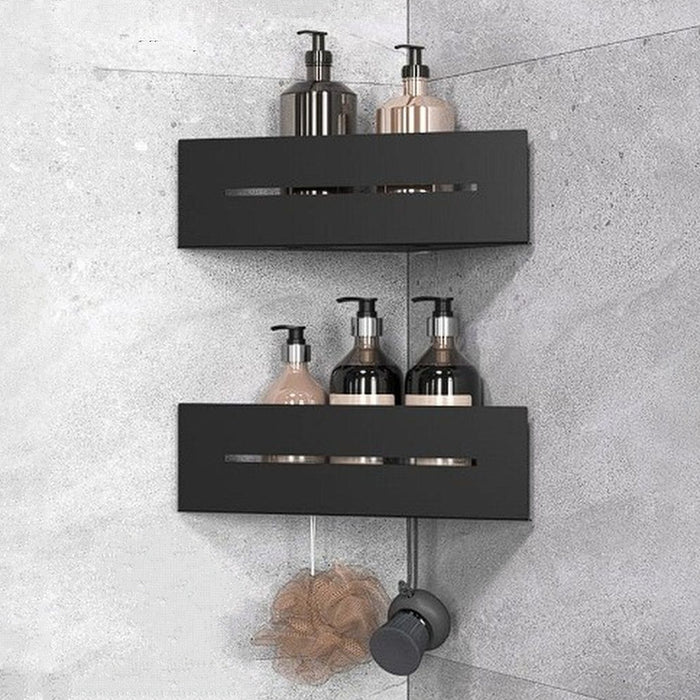 طقم رف ركنة بانيوكس CO-03-01S اسود 2 دور استانلس ستيل 304