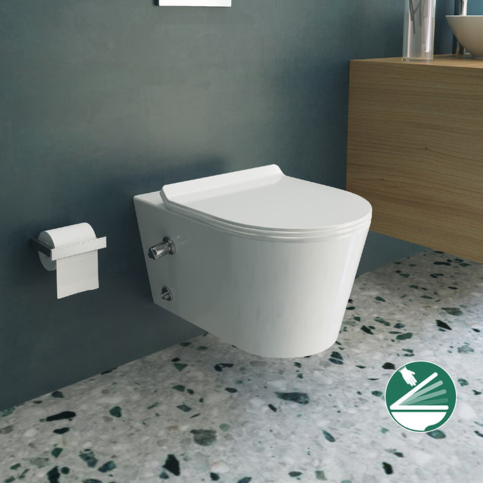 مرحاض معلق سانيبيور تايتن 2542490078 ابيض بالسيديلي ذاتي الغلق والشطاف الداخلي ومجموعة التثبيت