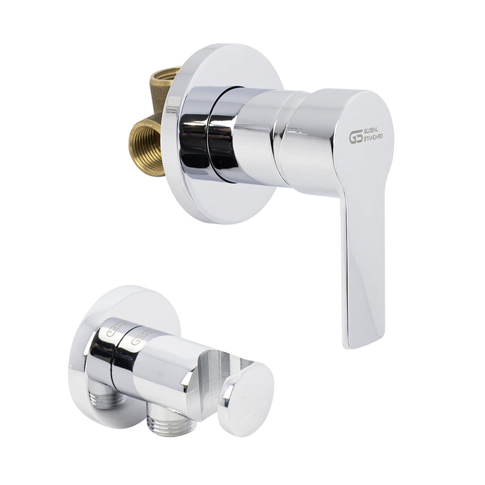 خلاط شطاف دفن جلوبال ستاندرد سكاي GSL 3801 CP كروم جسم الدفن بالوش شامل كوع مخرج دفن