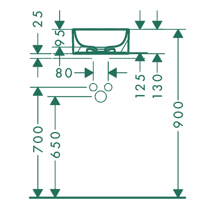 ( طلب مسبق )  حوض فوق الرخامة هانز جروهي اوبن تايد كيو 60167456 ابيض 30 سم