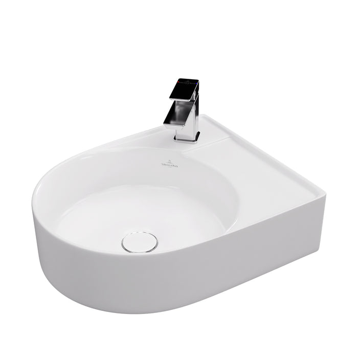 ( طلب مسبق )  حوض فوق الرخامة فيلروي اند بوخ سبواي 5A425001 ابيض لامع 52.5 سم بمجموعة التثبيت