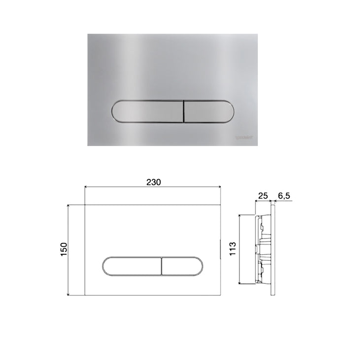 خزان دفن شاسية كامل ديورافيت WF1202000010 سمُك 12 سم بالوش WF5100021010 كروم لامع