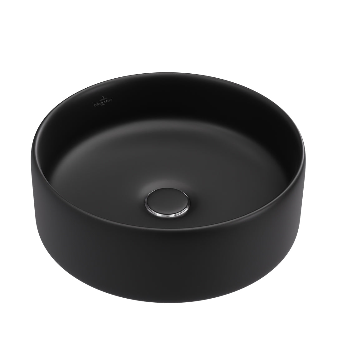 ( طلب مسبق )  حوض فوق الرخامة فيلروي اند بوخ سبواي 5A434438 اسود مط 44 سم بمجموعة التثبيت