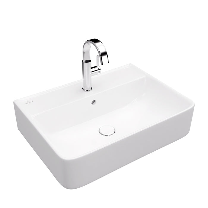 ( طلب مسبق )  حوض وحدة موبيليا فيلروي اند بوخ سبواي 5A416501 ابيض لامع 65 سم بمجموعة التثبيت