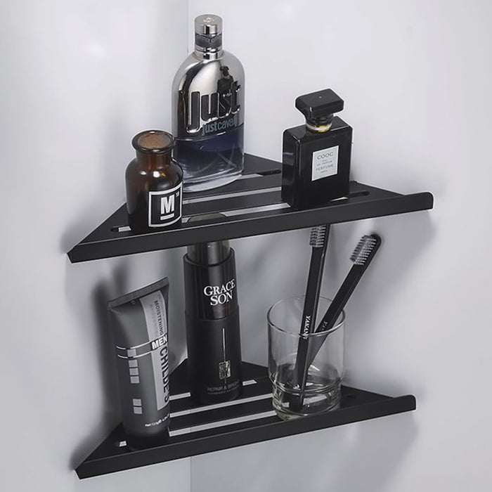 طقم رف ركنة بانيوكس 2CO-01-01S اسود 2 دور استانلس ستيل 304