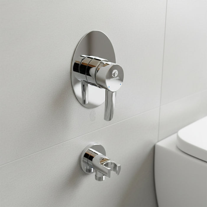 خلاط شطاف دفن مقبل MA 34163 AC كروم جسم الدفن بالوش والمقبض بكوع مخرج دفن