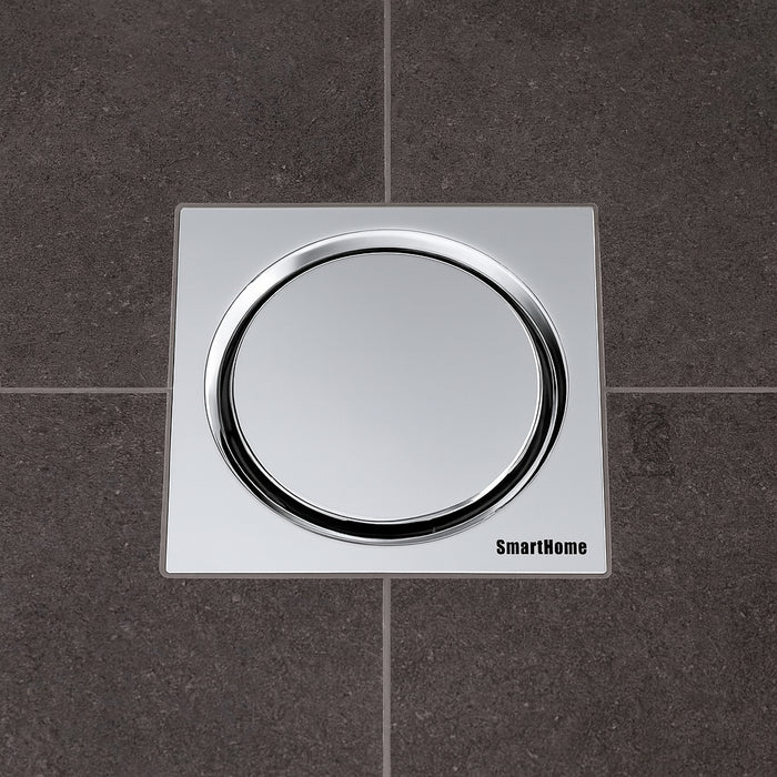 ( طلب مسبق )  غطاء بيبه صفاية سمارت هوم 375029990 كروم لامع 15 × 15 سم استانلس ستيل 304
