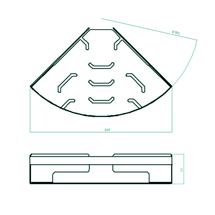 رف ركنة بانيوكس CO-02-02S كروم استانلس ستيل 304