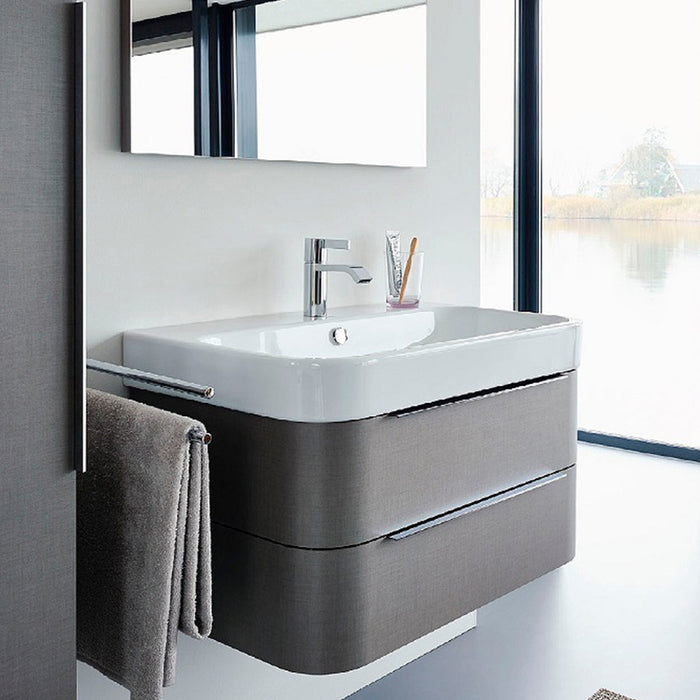 ( طلب مسبق )  حوض وحدة موبيليا ديورافيت هابي دي 2 ابيض 100 سم 2318100000