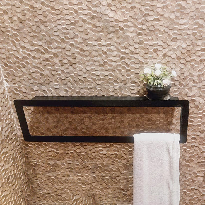 فواطة مستطيلة برف بانيوكس F2-01-01S اسود 56 سم استانلس ستيل 304